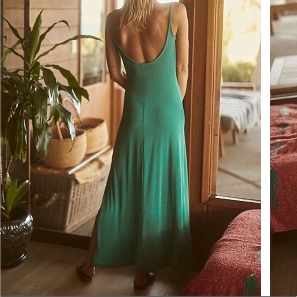 Free People Dress Women's Medium Intimately Bare It All Bodycon Slip Turquoise - Picture 12 of 14